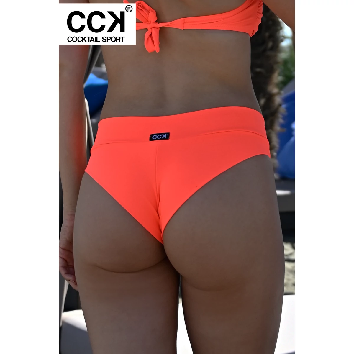 Neon korall (rio) basic, magasított fazonú brazil tanga