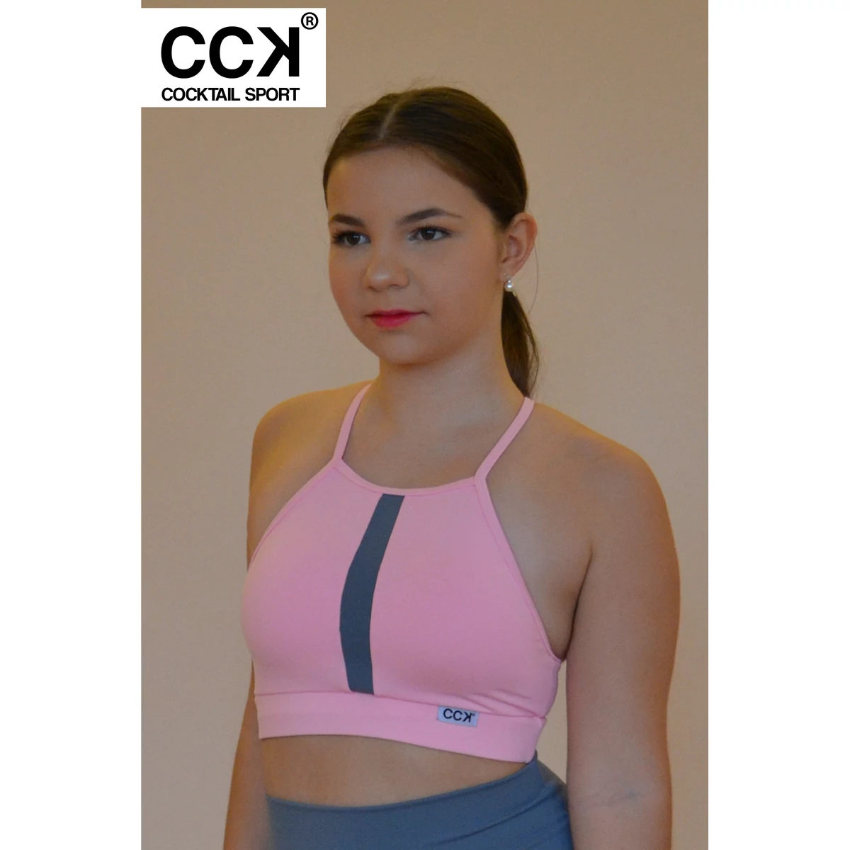 Babarózsaszín - galambszürke basic betétes sport top