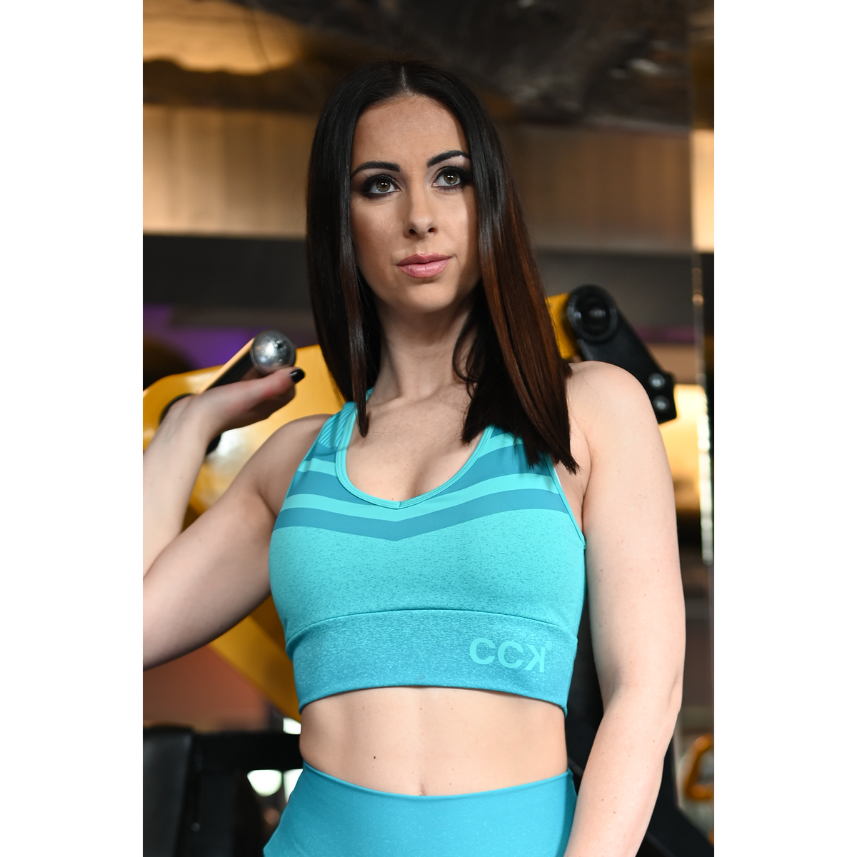 Melange fitnesz crop trikó, menta