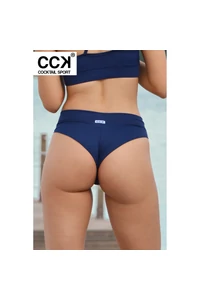Sötétkék basic, magasított fazonú brazil tanga
