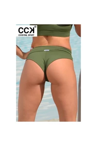 Khaki zöld basic, magasított fazonú brazil tanga
