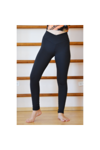 Fekete basic "V" derekú női fitness sport leggings