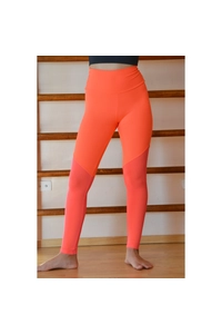 Neon korall (rio) , "mesh" betétes női fitness sport leggings