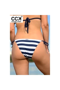 Matróz csíkos, hagyományos fazonú, vékonypántos megkötős bikini alsó