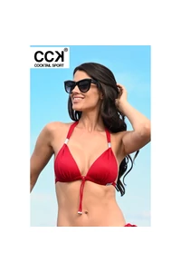 Bordó basic, kellékes, push up háromszög formakosaras bikini felső