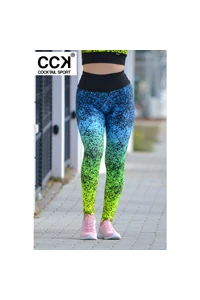 &quot;Splash&quot; magasderekú női fitnesz leggings, kék színátmenetes