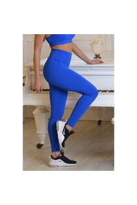 Királykék basic magasderekú női fitness sport leggings