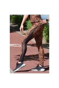 Gepárd mintás flame női fitness tüll leggings