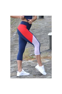 Tricolor tüll betétes női fitness capri - CCK - COCKTAIL SPORT