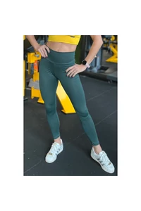 Méregzöld basic magasderekú női fitness sport leggings