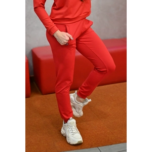 Kép 4/4 - Piros basic magasderekú női melegítő nadrág