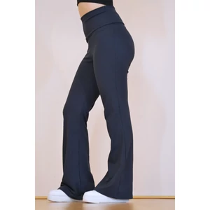 Kép 1/8 - Grafitszürke basic magasderekú, bő szárú leggings