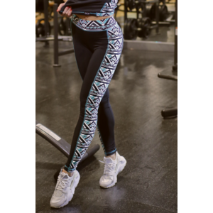 Kép 1/3 - Azték menta mintás női fitness boka nadrág - CCK - COCKTAIL SPORT