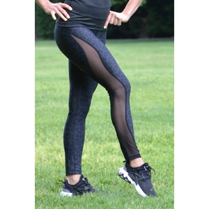 Kép 4/4 - Fekete párduc mintás flame női fitness tüll leggings