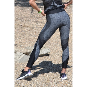 Kép 2/4 - Melange fekete ívelt mintás női fitnesz 7/8-os leggings