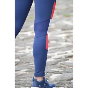 Kép 3/3 - Sötétkék-piros-fehér mozaik leggings