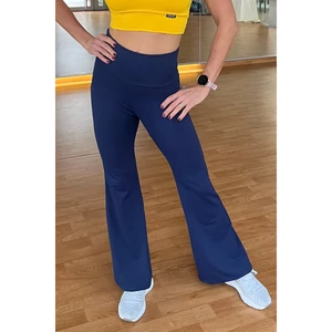 Kép 1/3 - Sötétkék basic magasderekú, bő szárú leggings