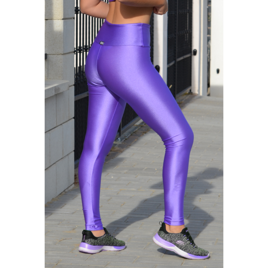 Milky lila fényes magasderekú női fitness sport leggings