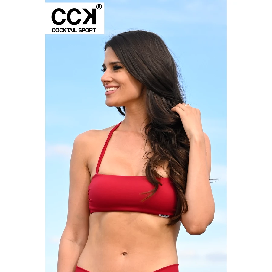 Bordó basic, csík fazonú bikini felső