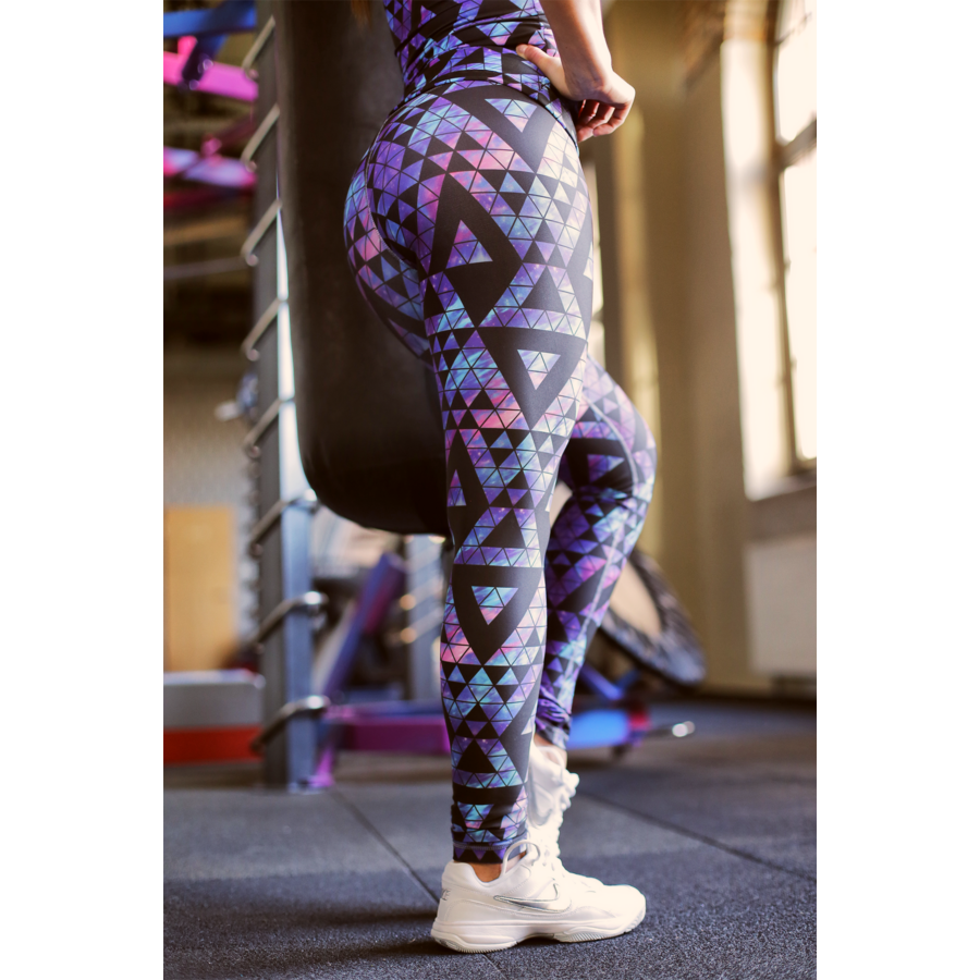 Univerzum kék mintás női fitness boka nadrág - CCK - COCKTAIL SPORT