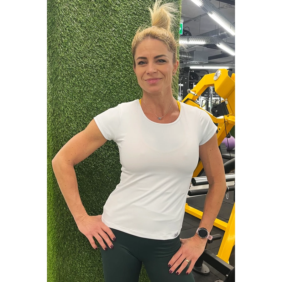 Női rövidujjú sportfelső – fehér